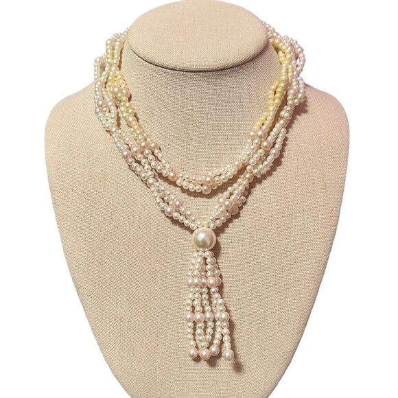 🤯5/$20🤯 Vintage Pearl Long Tassel Necklace - Picture 2 of 3